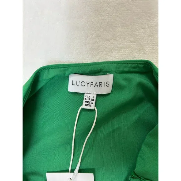 NWT Lucy Paris Womens Green Mini Skirte Zipper Closure Fully Lined sz Large - Picture 8 of 9